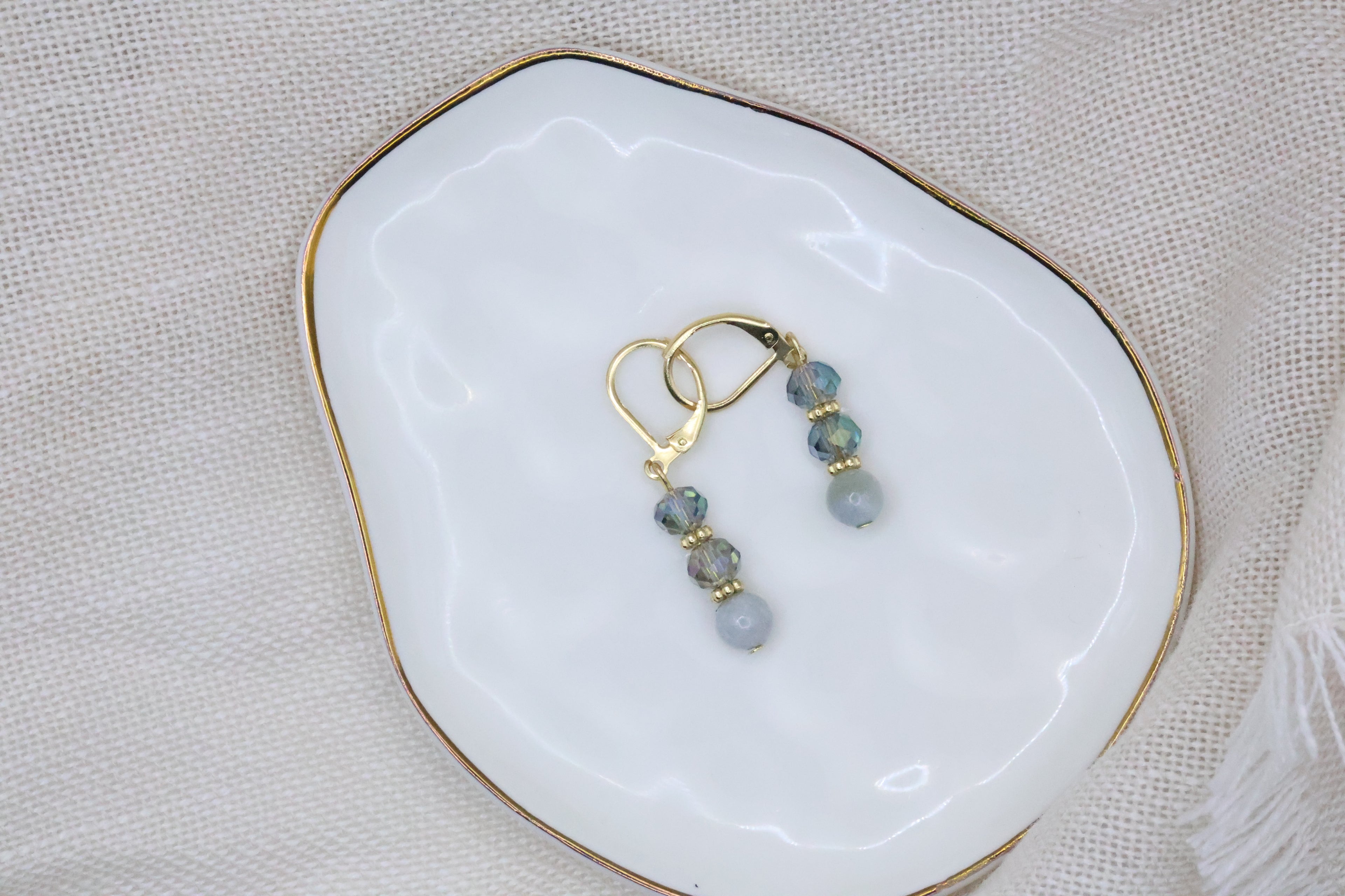 Earrings - Simple Greyish Green