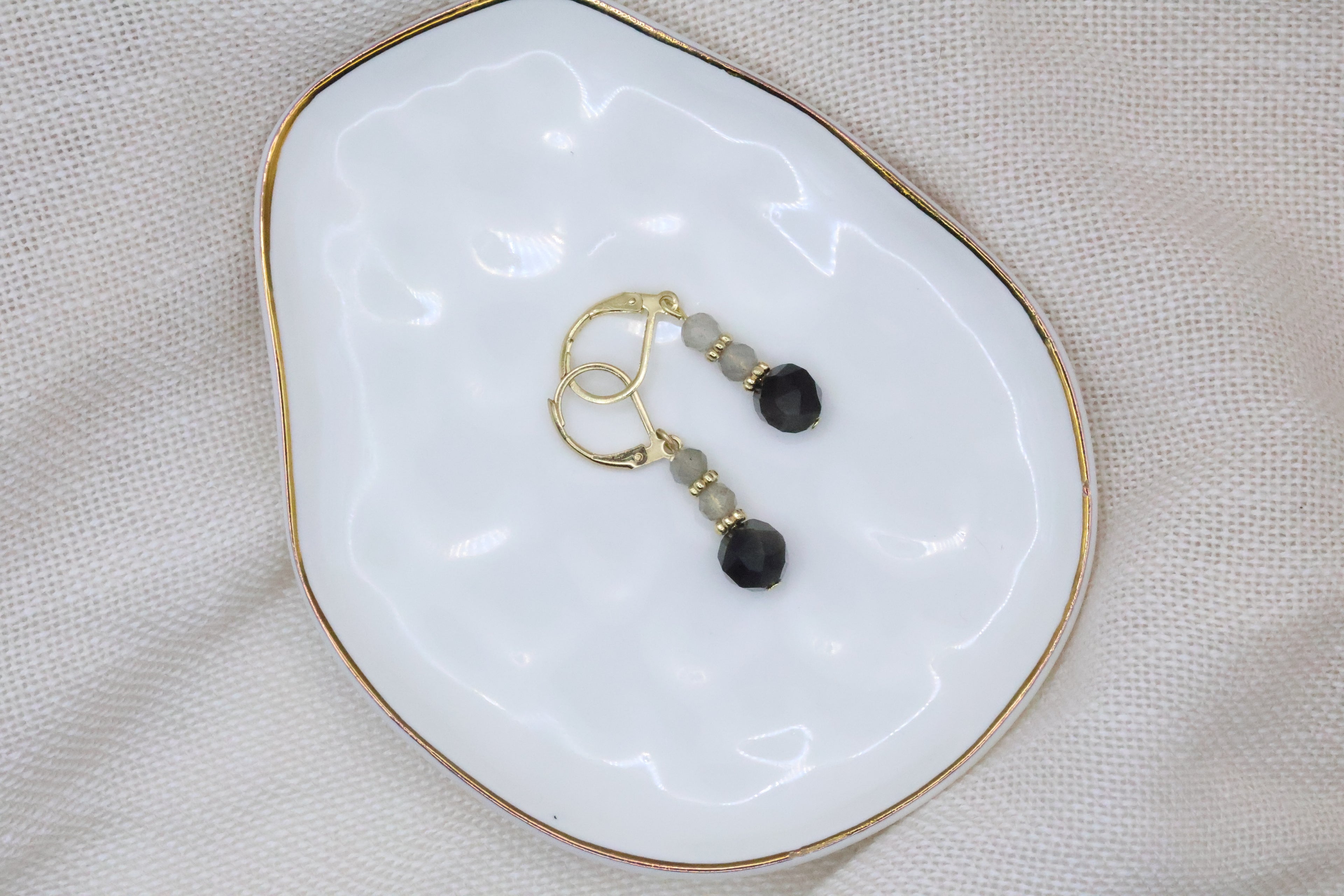 Earrings - Simple Greyish Green and Black
