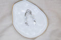 Earrings - White and Silver with Cross