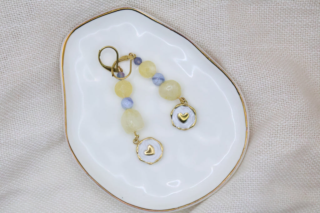 Earrings - Sweet Sunshine with Heart Pendant