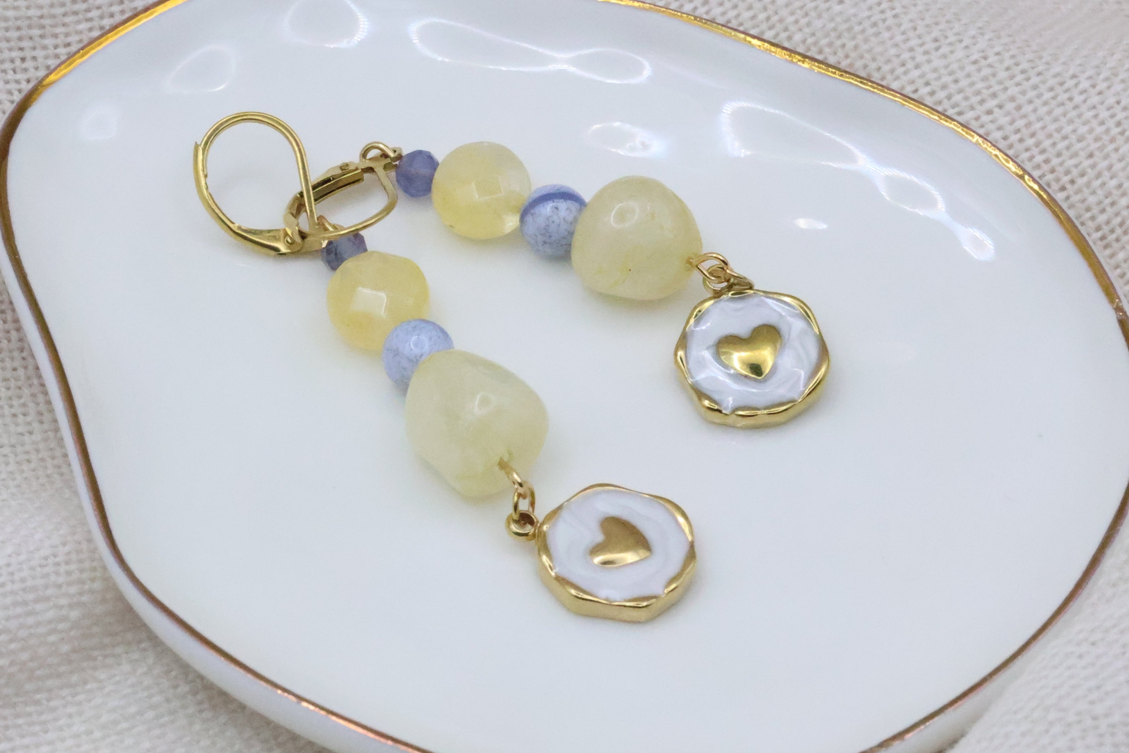 Earrings - Sweet Sunshine with Heart Pendant