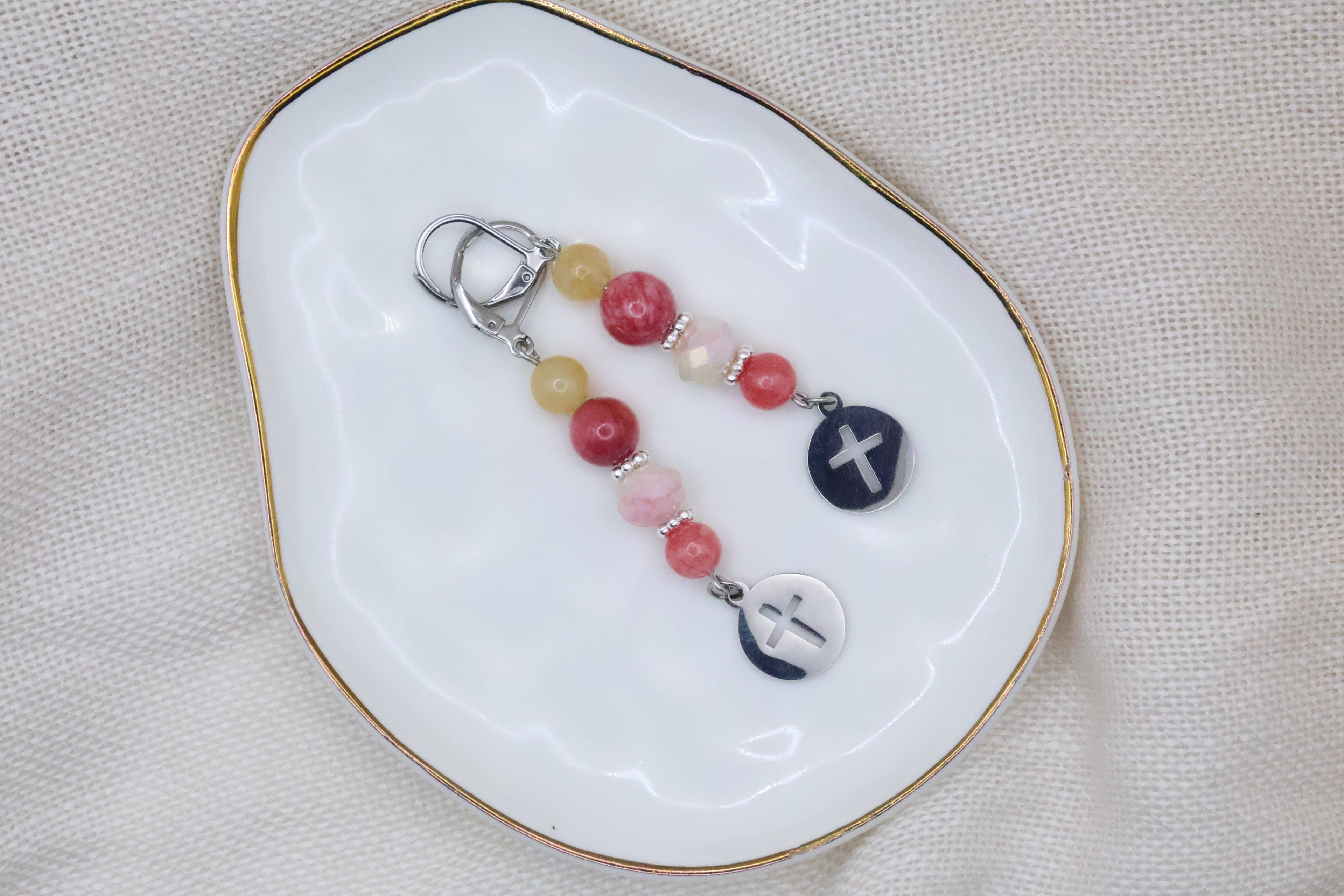 Earrings - Summer Sunset with Cross
