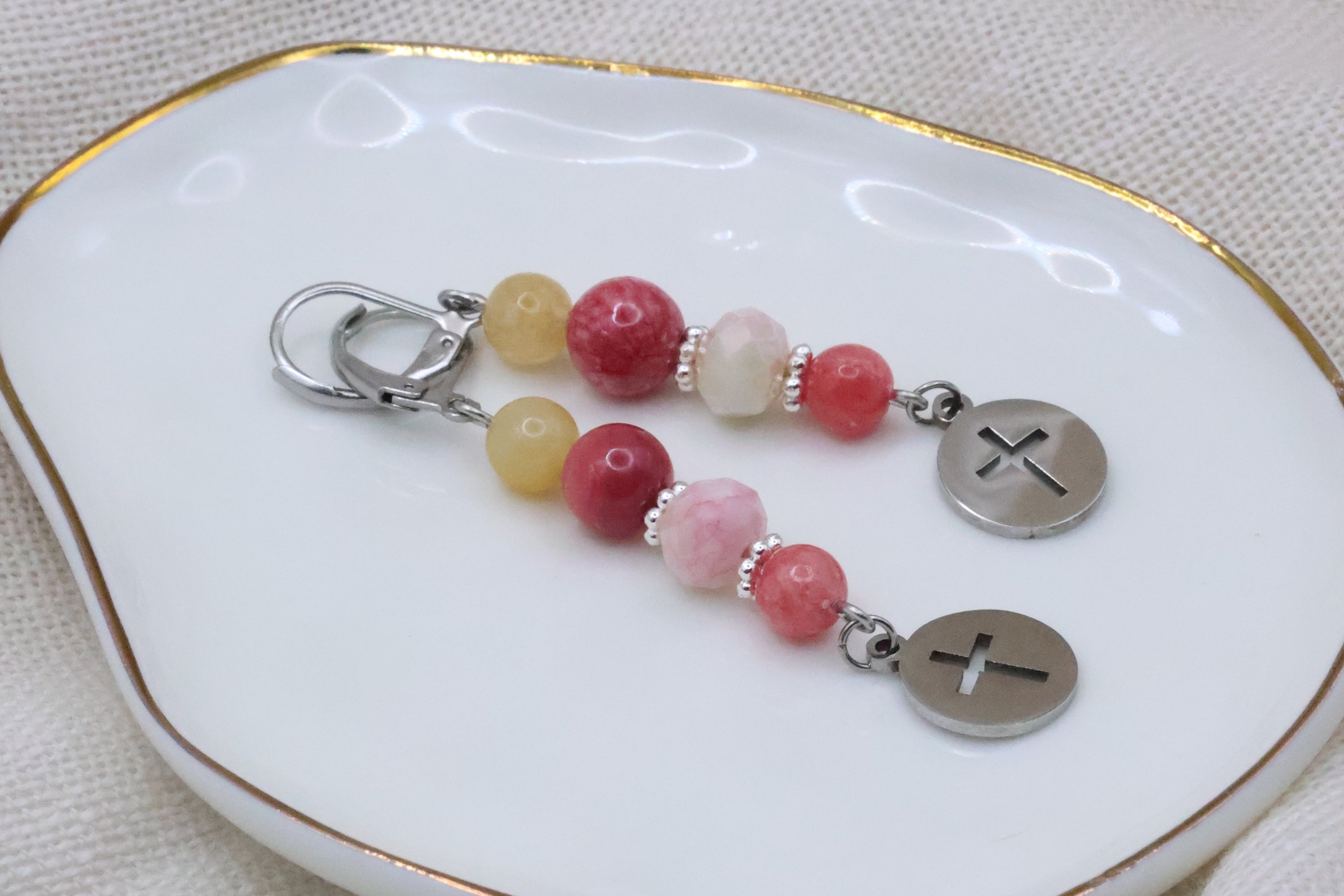 Earrings - Summer Sunset with Cross