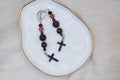 Earrings - Pink Flame with Cross