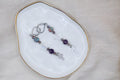 Earrings - Stardust Purple with Cross