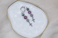 Earrings - Grey and Purple with Cross