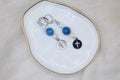 Earrings - Blueberry Pearl with Cross