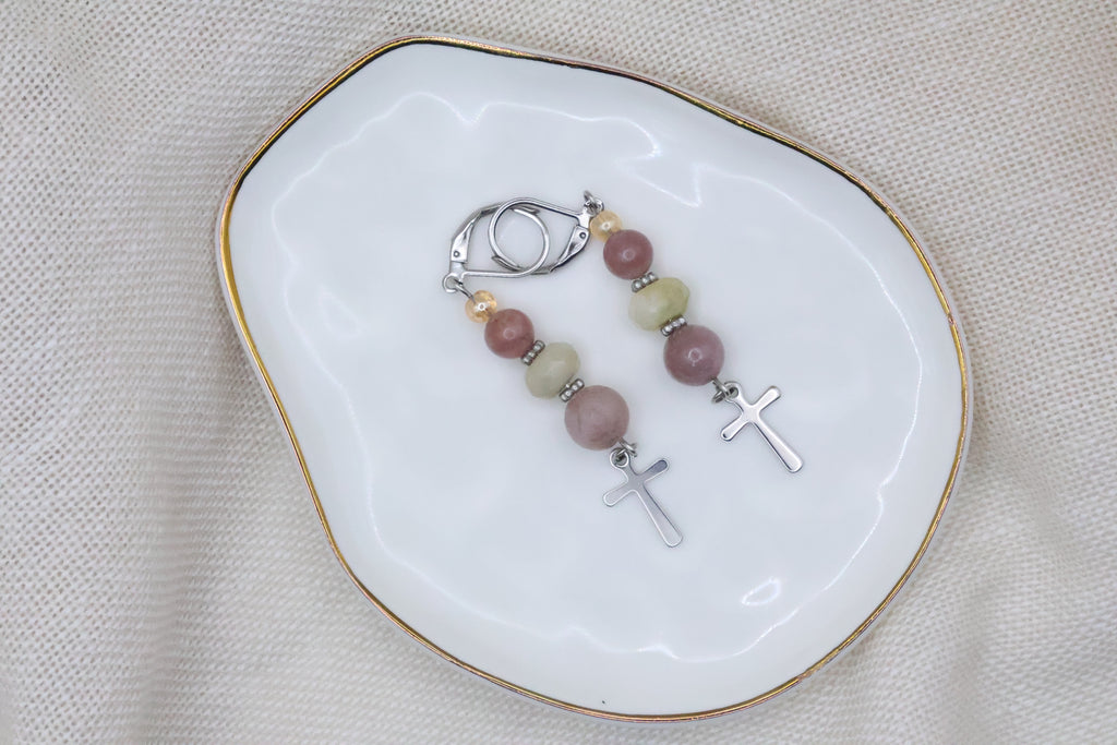 Earrings - Parfait with Cross