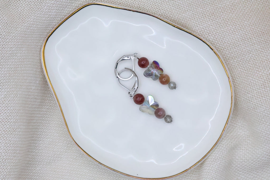 Earrings - Pink and Blue Butterfly