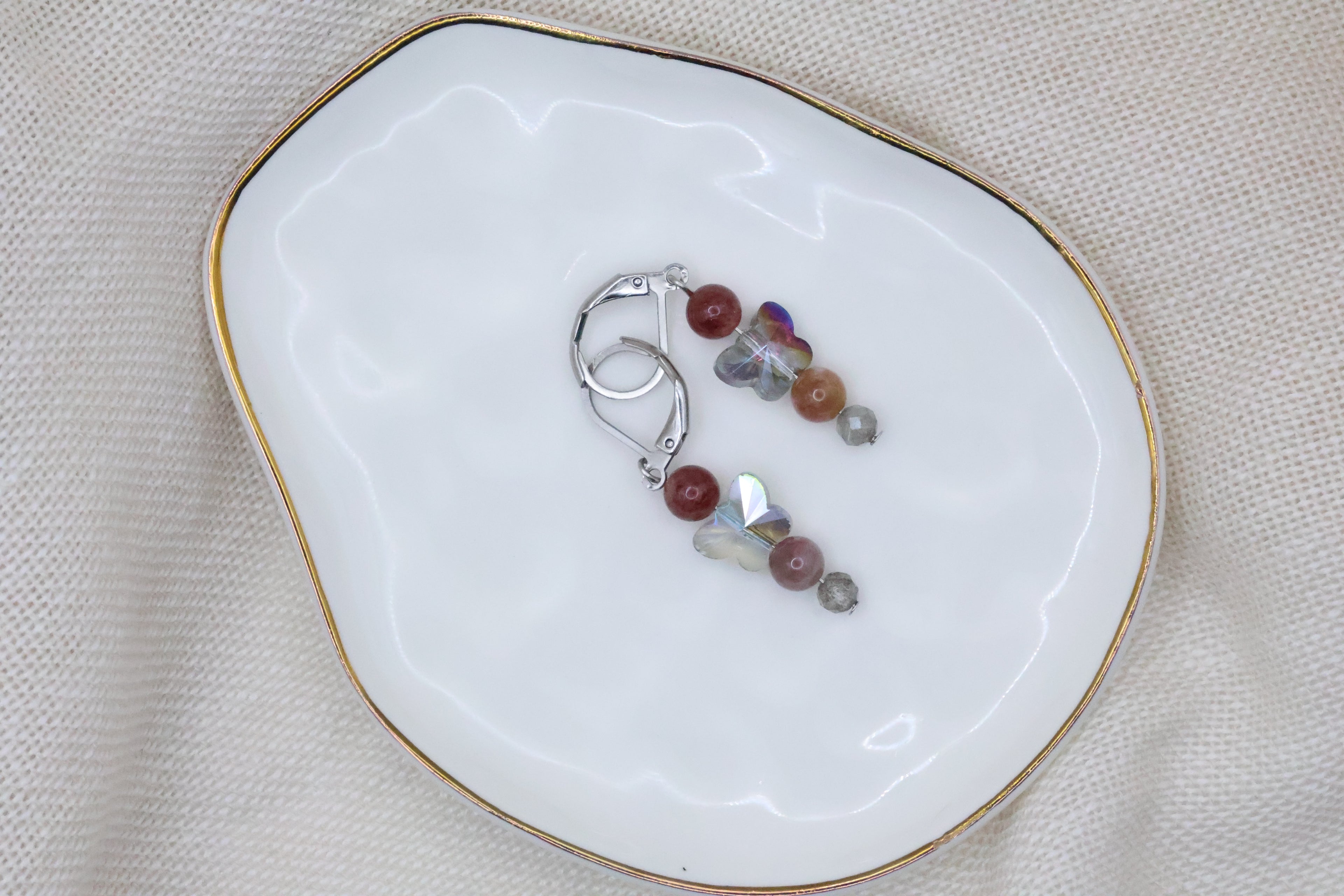 Earrings - Pink and Blue Butterfly