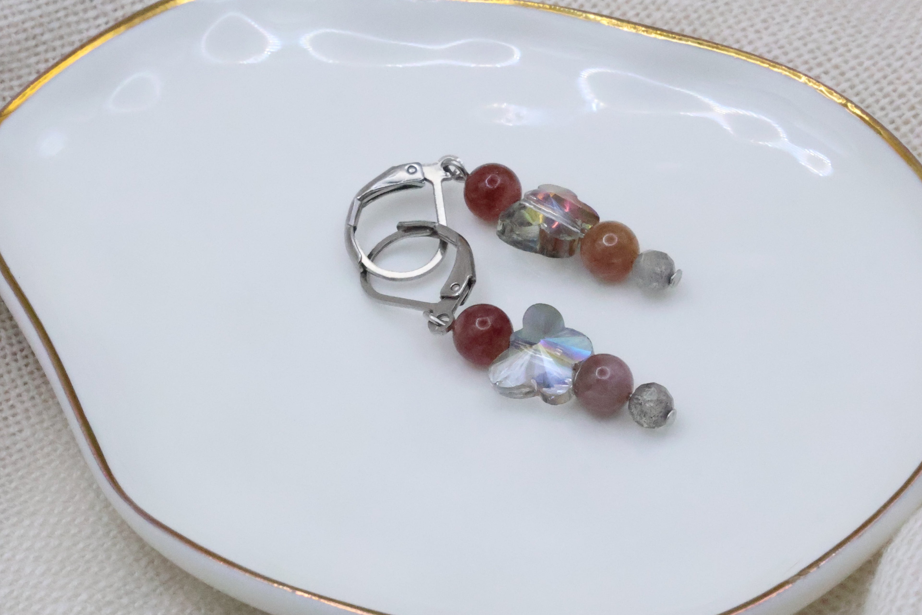 Earrings - Pink and Blue Butterfly